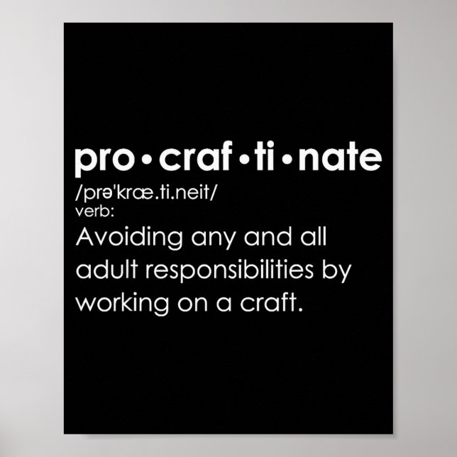 Procraftinate Definition - Avoiding Any And All Ad Poster (Vorne)