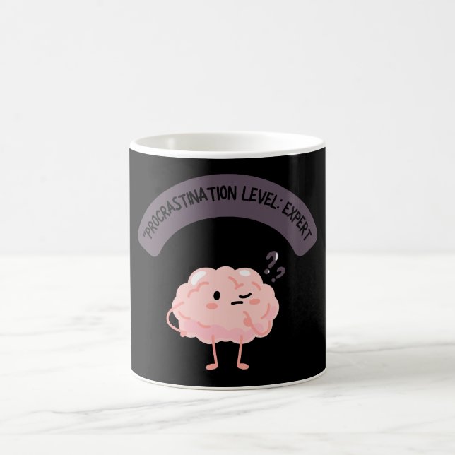 Procrastination Level: Expert – Funny Brain  Kaffeetasse (Mittel)