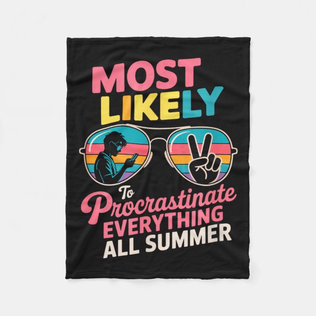 Procrastinator Gift Funny Summer Quote Lazy Lifest Fleecedecke (Vorderseite)
