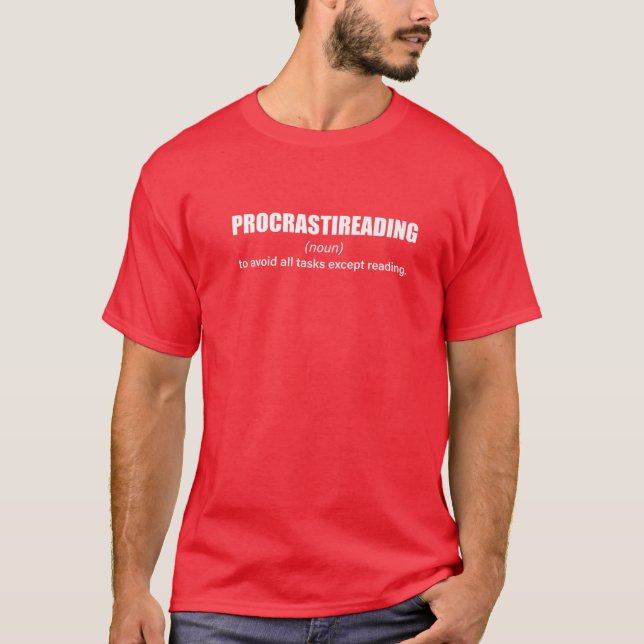 Procrastireading Definition Funny Reading Books Lo T-Shirt (Vorderseite)