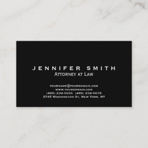 Procureur noir blanc unique au Carte de visite de 