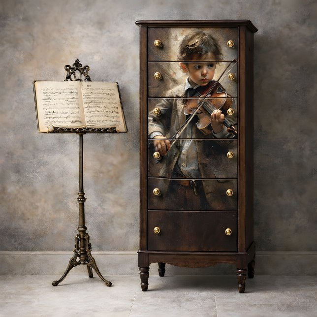 Prodigy's Melody Vintag Violinist Decoupage Seidenpapier (Von Creator hochgeladen)