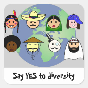 ProDiversity des Leuteweltweiten Antirassismus Quadratischer Aufkleber