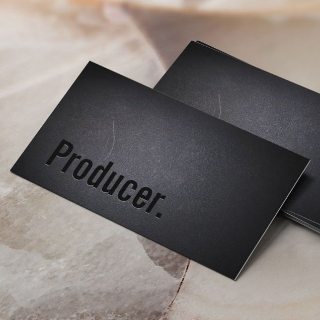 Producer Elegant Dark Beruflich Minimalistisch Visitenkarte (Von Creator hochgeladen)