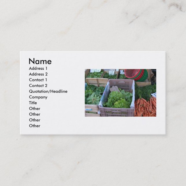 Produire le Carte de visite (Devant)