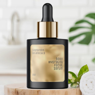 produit de beauté minimaliste étiquette noir sur o