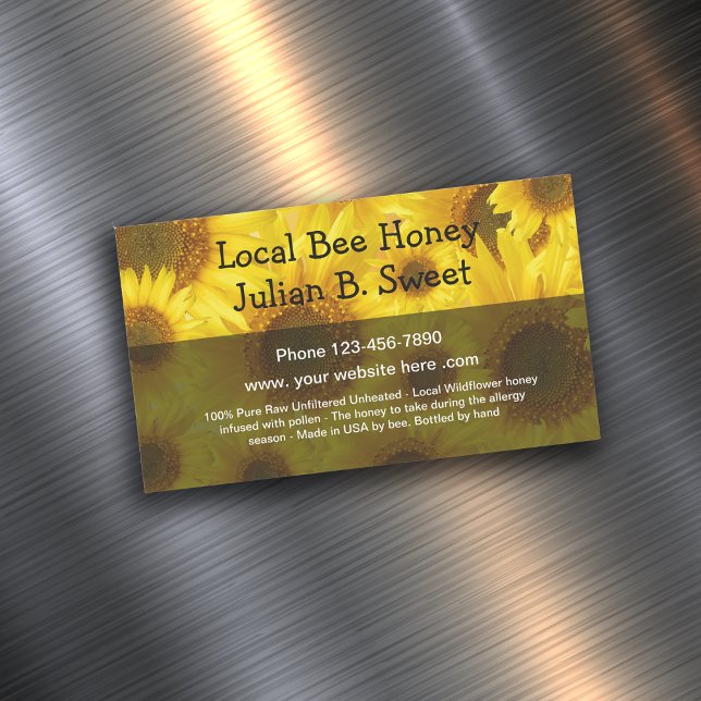 Produit de miel d'abeilles local Cartes de visite  (Créateur téléchargé)