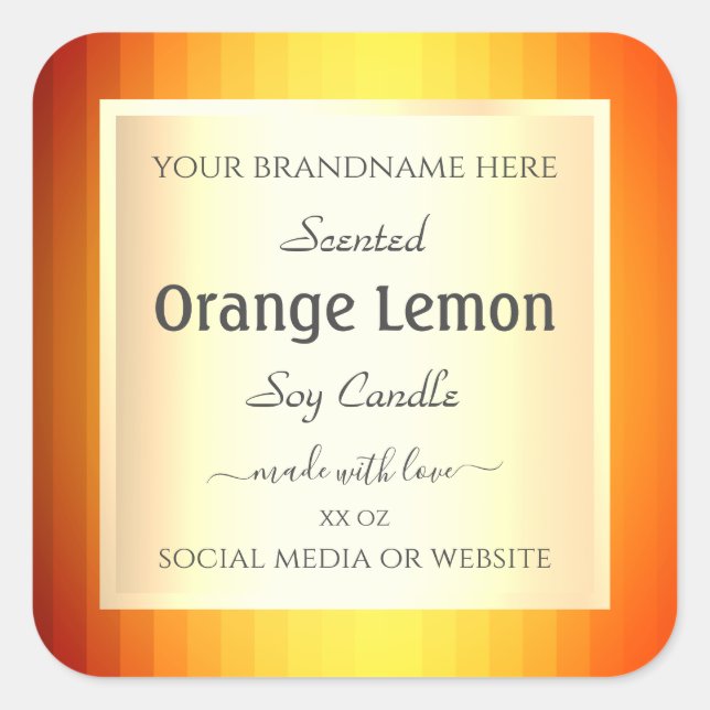 Produit Emballage Étiquette Gold Effet Orange Cadr (Devant)