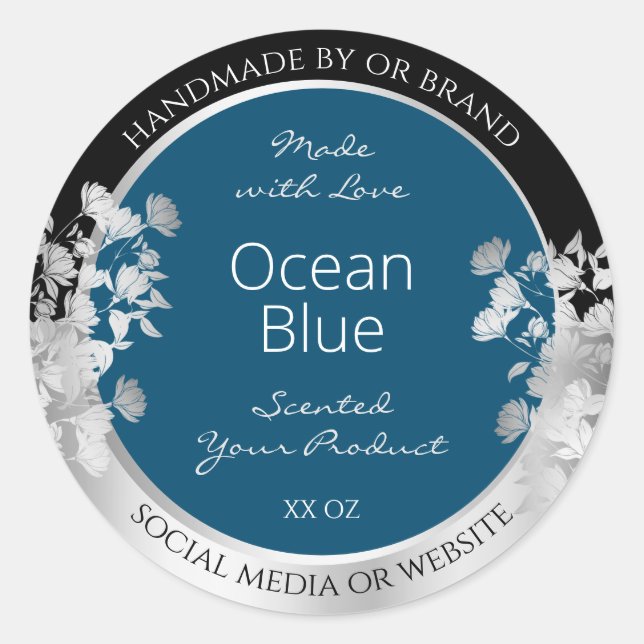 Produit personnalisé Étiquettes Océan Bleu avec ca (Devant)