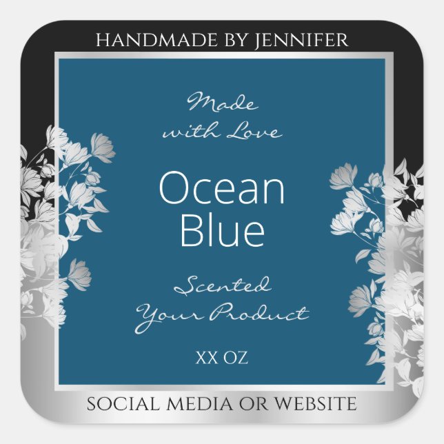 Produit personnalisé Étiquettes Océan Bleu avec ca (Devant)