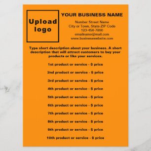 Produits d'affaires et prix sur Orange Color Menu