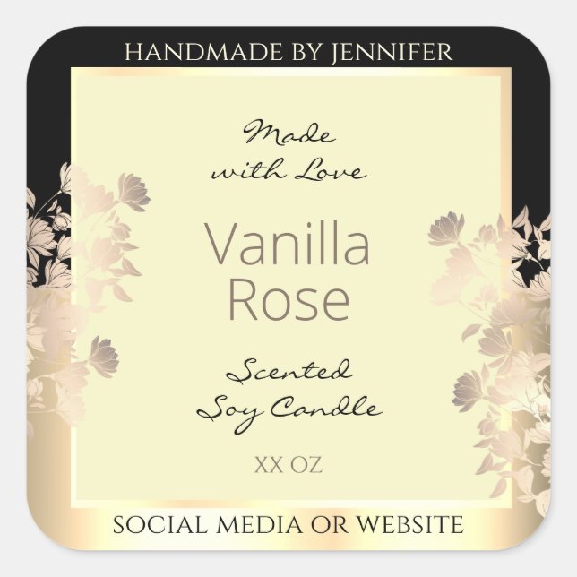 Produits Floraux Classy Emballage Étiquette Crème  (Devant)
