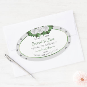 Produits gris clair Étiquettes Vert Blanc Roses Bi