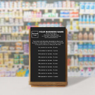 Produits ou services d'affaires sur papeterie noir