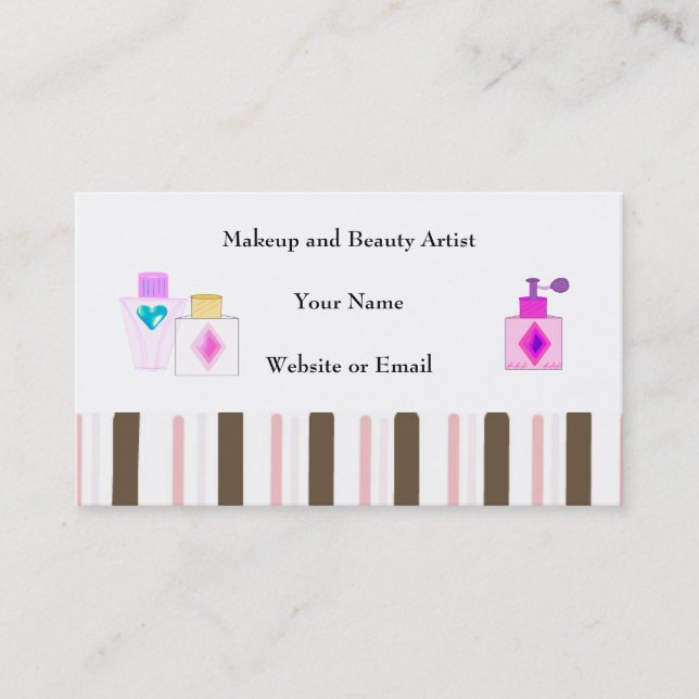 Produkte für Makeup und Beauty Visitenkarte (Vorderseite)