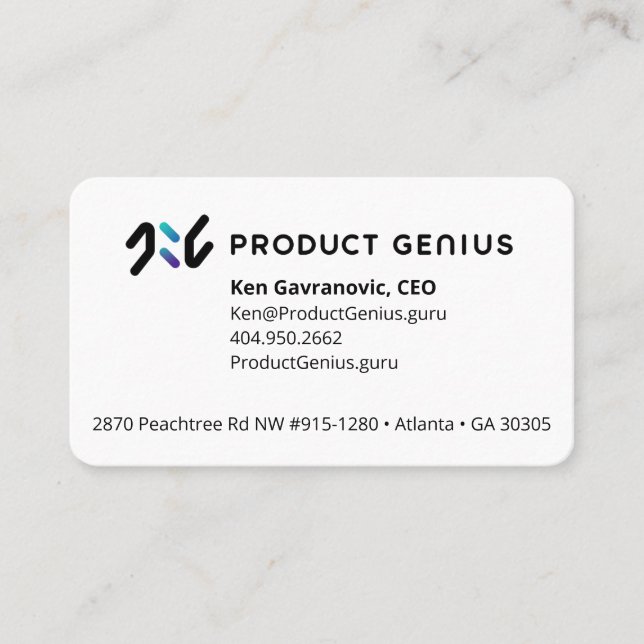 Produktgenius-Visitenkarte Visitenkarte (Vorderseite)
