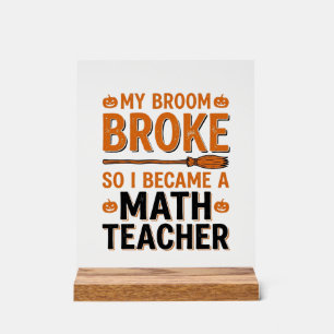 Prof de maths drôle Halloween Balai cassé Design_1