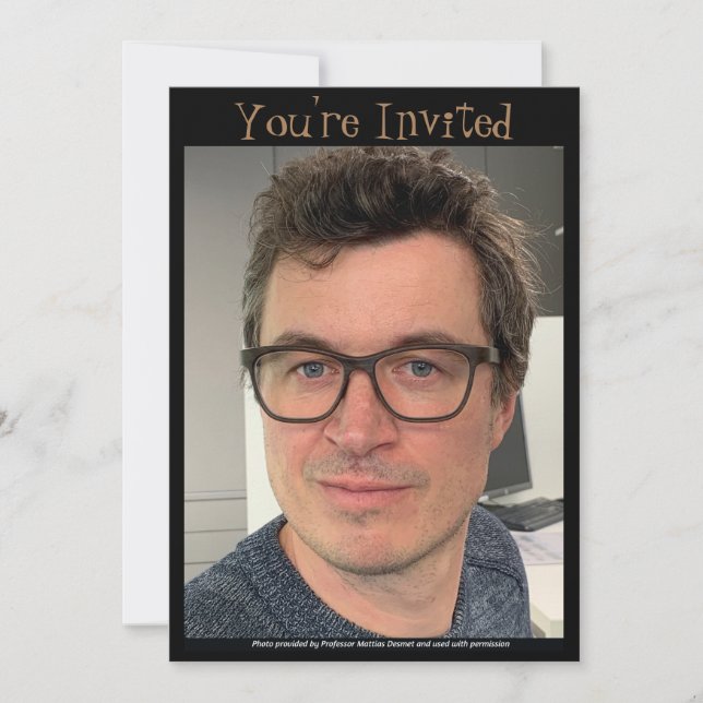 Prof Mattias Desmet Einladung von RoseWrites (Vorderseite)