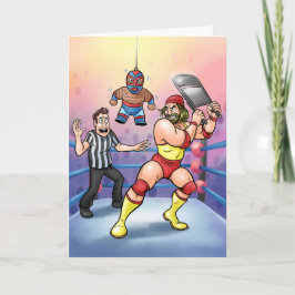 Profesionelles Wrestling Luchador Piñata Geburtsta Karte