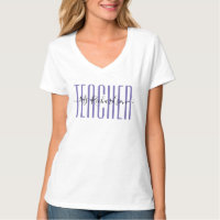 Professeur avec nom Retour à l'école T-shirt