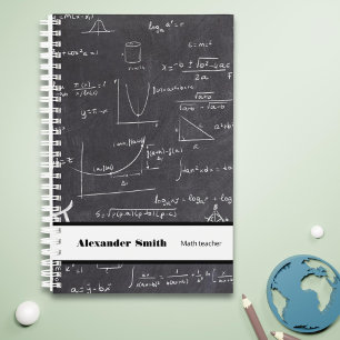 Professeur de maths personnalisé noir avec équatio
