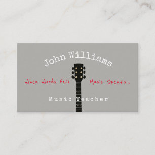professeur de musique carte de visite gris + cou d