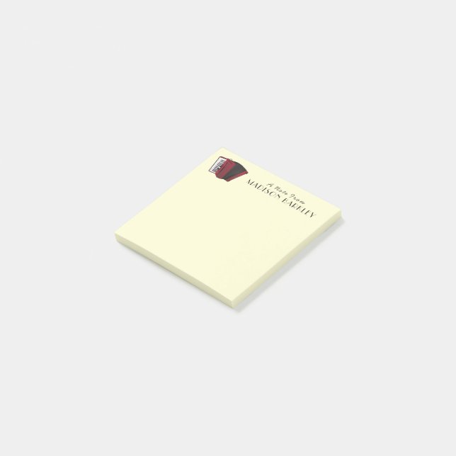 Professeur de Musique d'Accordéon Notes Post-it (Incliné)