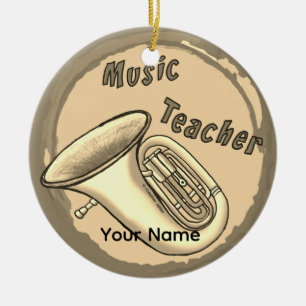 Professeur de Musique Tuba Ornement Rond Premium