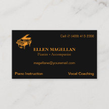 Professeur de Piano | Carte de Visite Semi Brillan