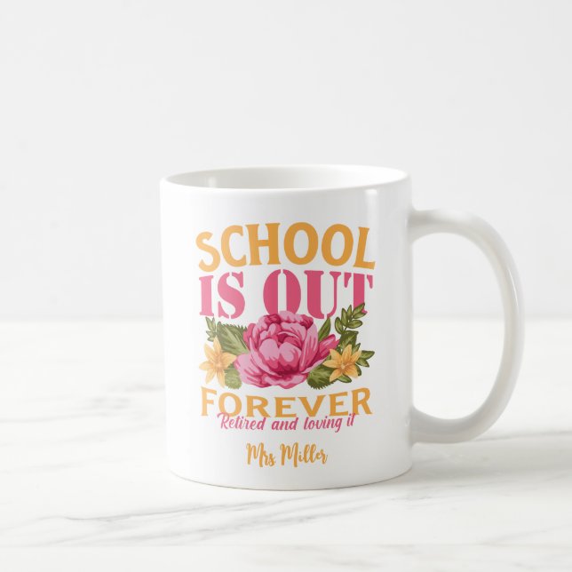 Professeur Floral Personnalisé Retraite Café Mug (Droite)