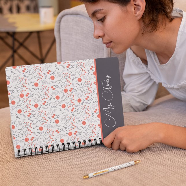 Professeur Floral Planificateur (Thank a special teacher with this lovely floral personalized planner! )