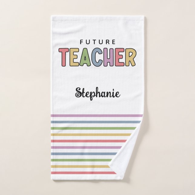 Professeur Futur Personnalisé Coloré Cute (Serviette à main)