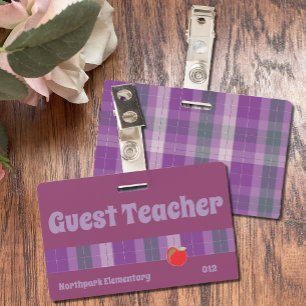 Professeur invité k-12 école badge violet