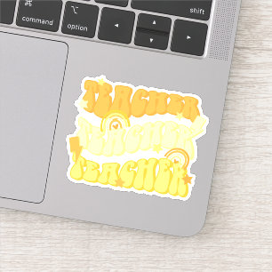 Professeur Jaune Enseignant Sticker Retro Vinyl