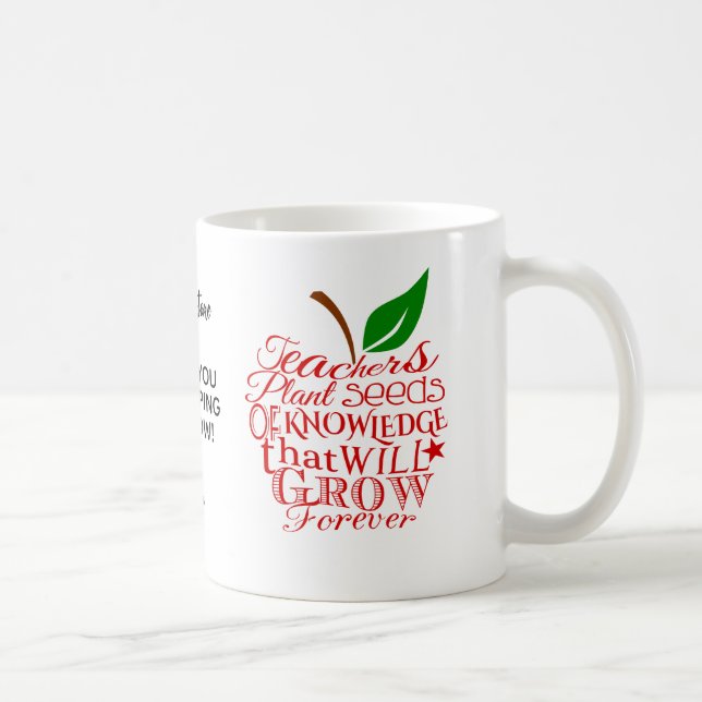 Professeur merci pomme mug cadeau de noël (Droite)