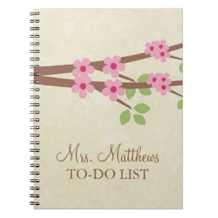 Professeur pour faire le carnet de liste - fleurs