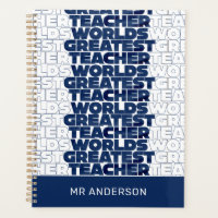 Professeur rétro moderne bleu rouge stylisé typogr