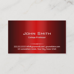 Professeur rouge professionnel carte de visite en