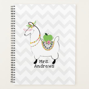 Professeur tendance Green Apple Llama Floral