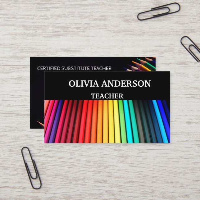 Professeur | Tutor Cartes de visite (Devant/Arrière en situation)