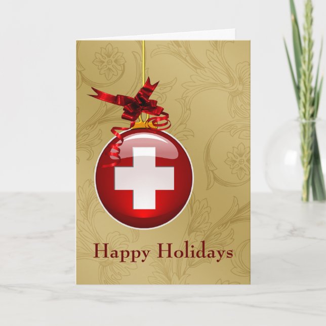 profession médicale croix rouge signe Noël Cartes (Devant)