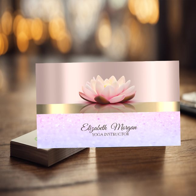 Professiona Elegant Bokeh, Lotus Rose Gold Visitenkarte (Von Creator hochgeladen)