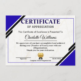 Professional Appreciation Certificate Begleitkarte