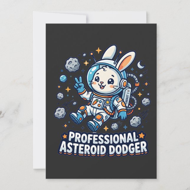 Professional Asteroid Dodger Bunny Einladung (Vorderseite)