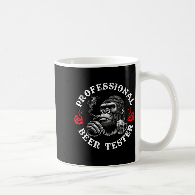 Professional Beer Tester Funny Drinking Monkey Quo Kaffeetasse (Rechts)