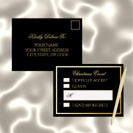 Professional Black Foil Holiday Response Card Folien Feiertagspostkarte