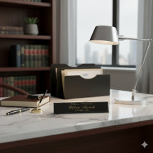 Professional Black Lawyer Desk Name Plate Custom O