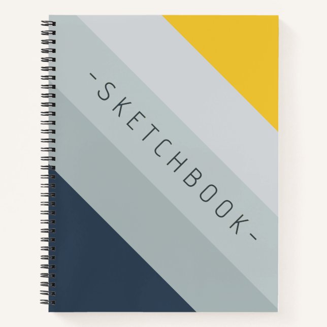 Professional Blue to Yellow Gradient Sketchbook Notizbuch (Vorderseite)