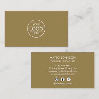 Professional Brown Add your Logo Visitenkarte