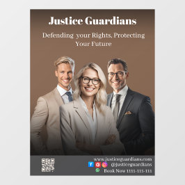 Professional Brown Confident Lawyers Legal Service Fensteraufkleber